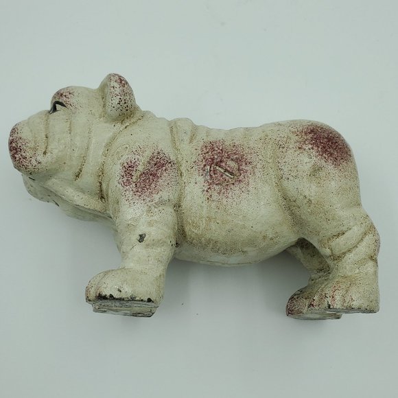 Small Cast Iron Bulldog Bank Dog Puppy Figure Metal Figurine - Picture 8 of 9